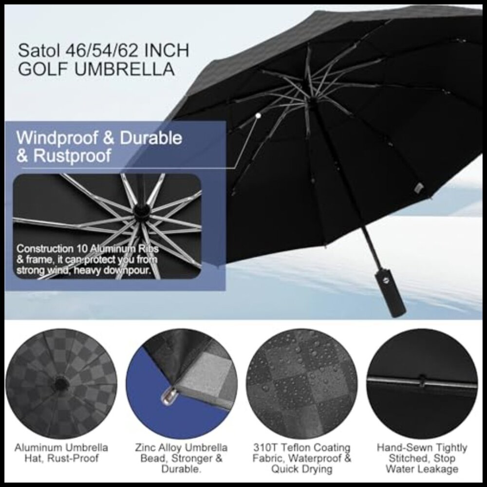 Oversized Windproof Golf Umbrella Automatic Open … - image 2